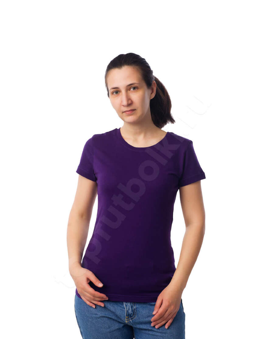Фиолетовая женская футболка оптом